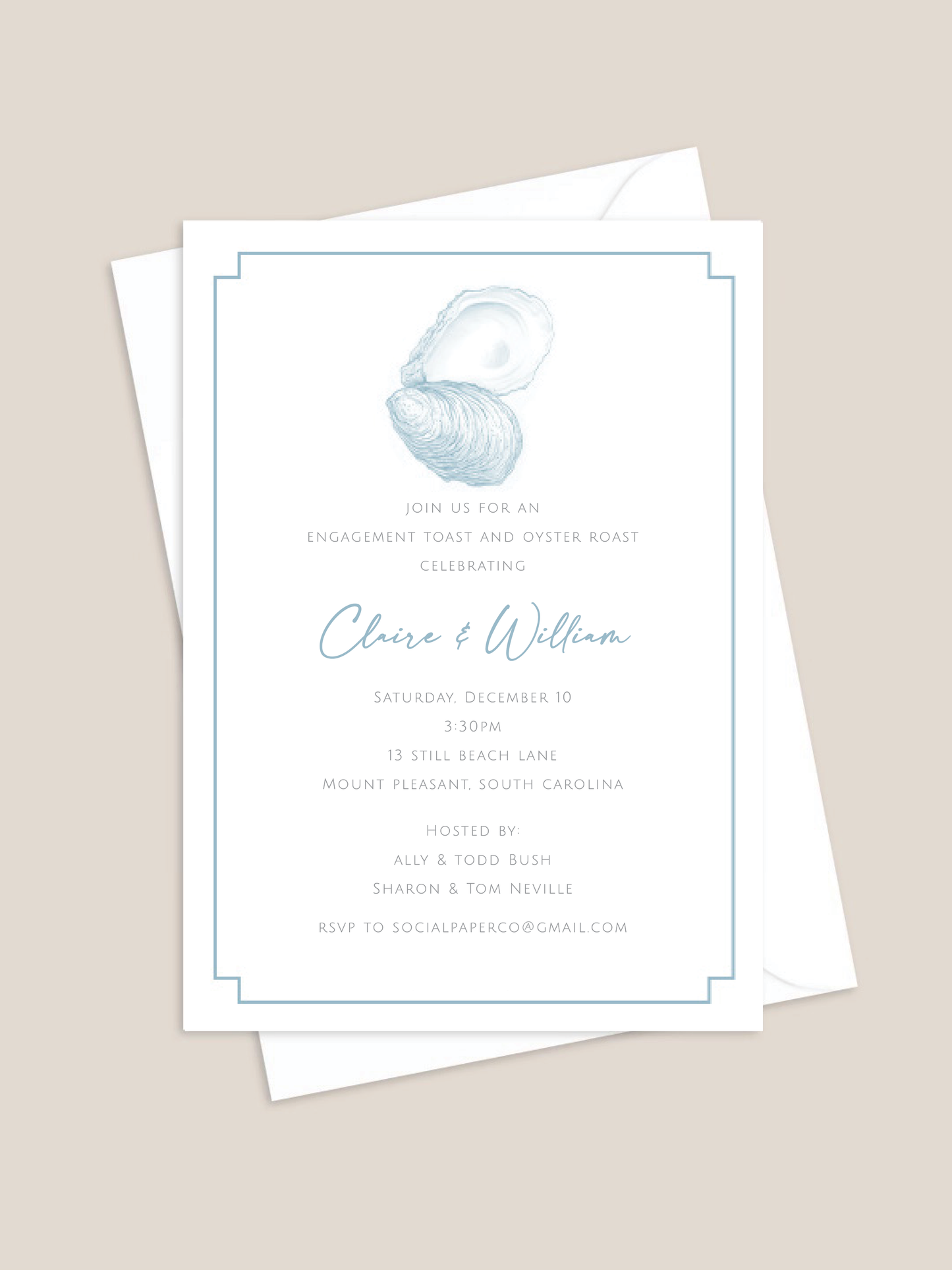 custom oyster roast invitation