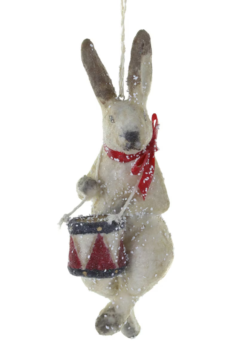 Vintage Rabbit with Drum Ornament
