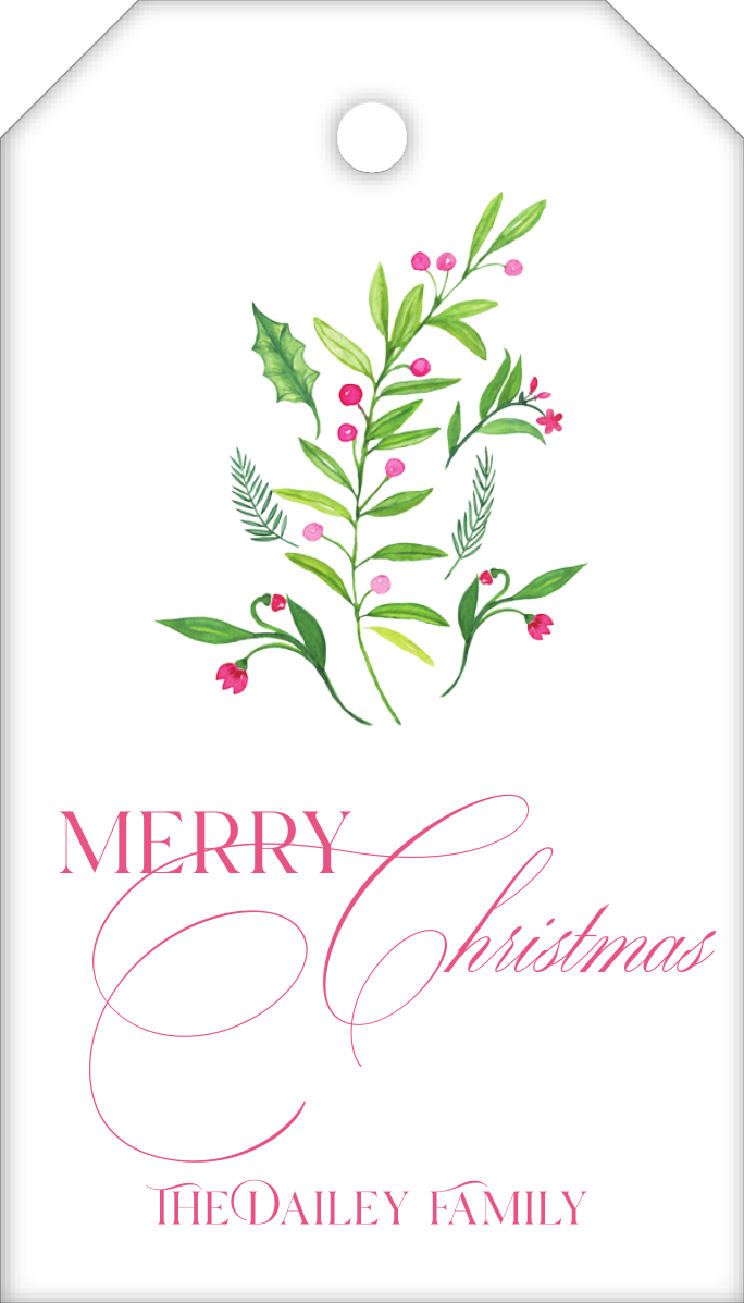 greenery Christmas gift tags
