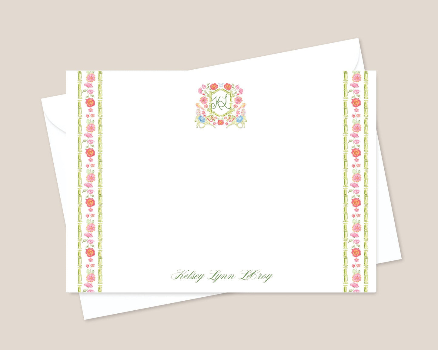 Floral Fun Crest Stationery