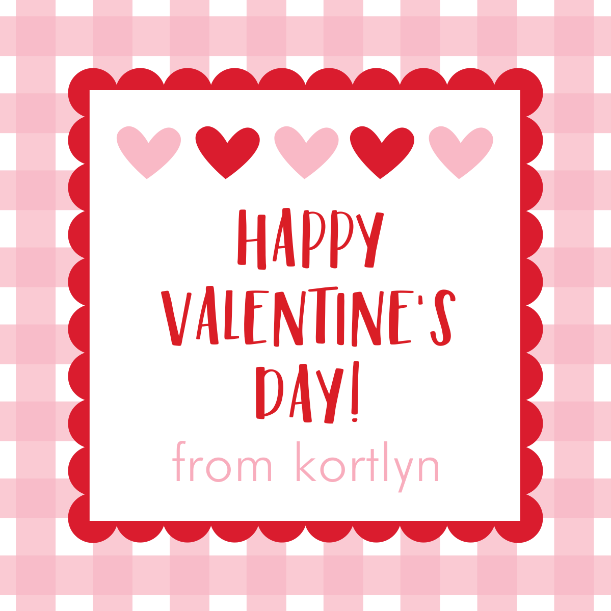 Gingham Heart Valentine