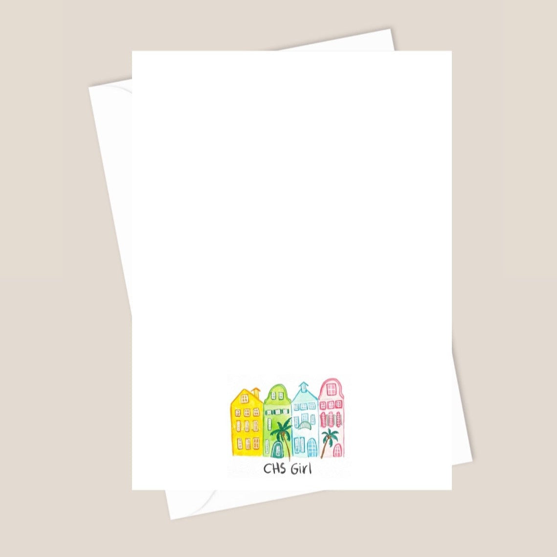hand drawn rainbow row Charleston note cards