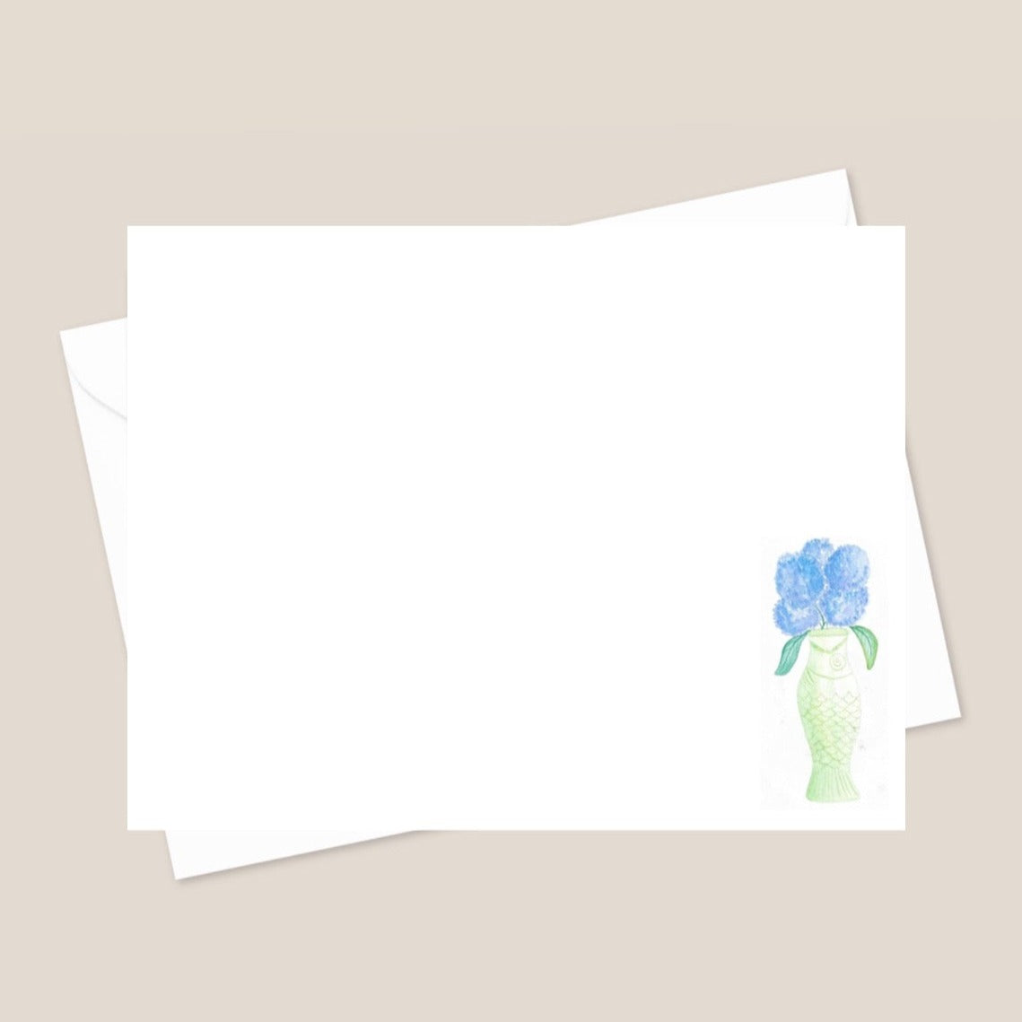 blue hydrangeas notecards