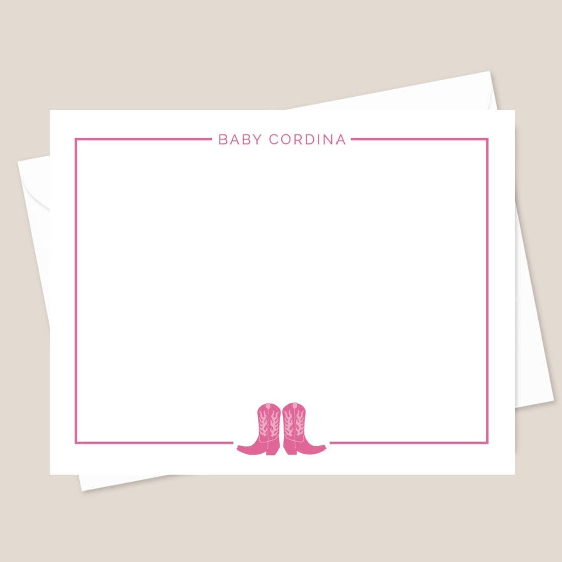 Pink Cowgirl Stationery