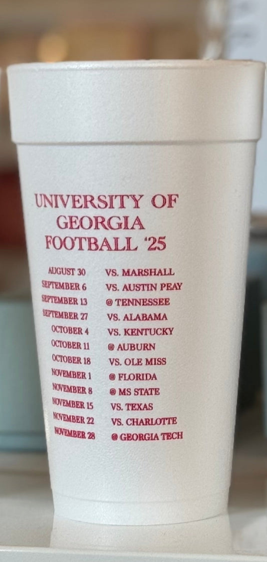 foam cups football schedule