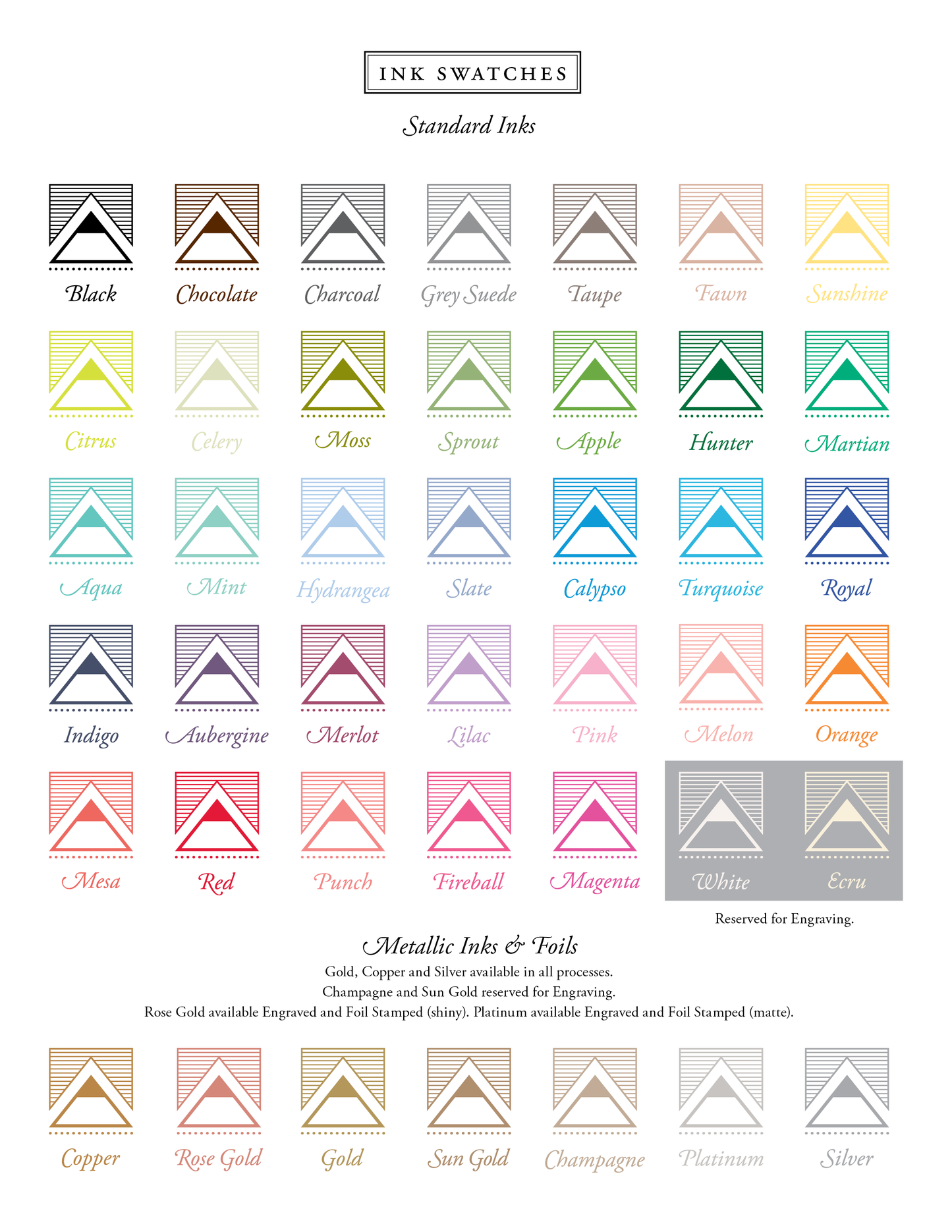 engraving color options