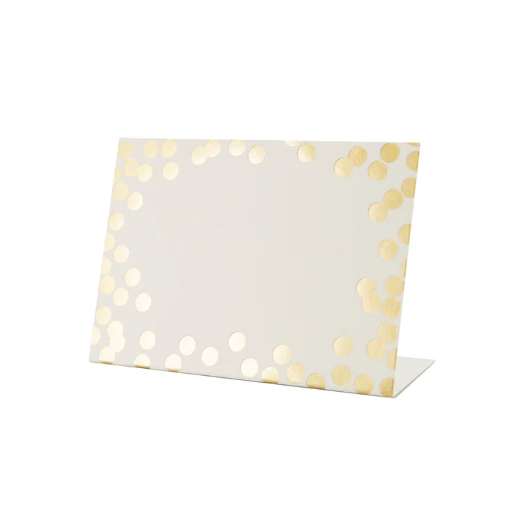 Gold Confetti Place Card - Bottom Fold - Pack of 12