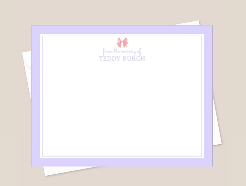 Light Purple Border Stationery
