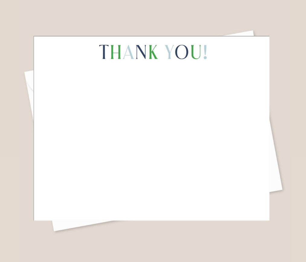 Multicolored Thank You! Stationery