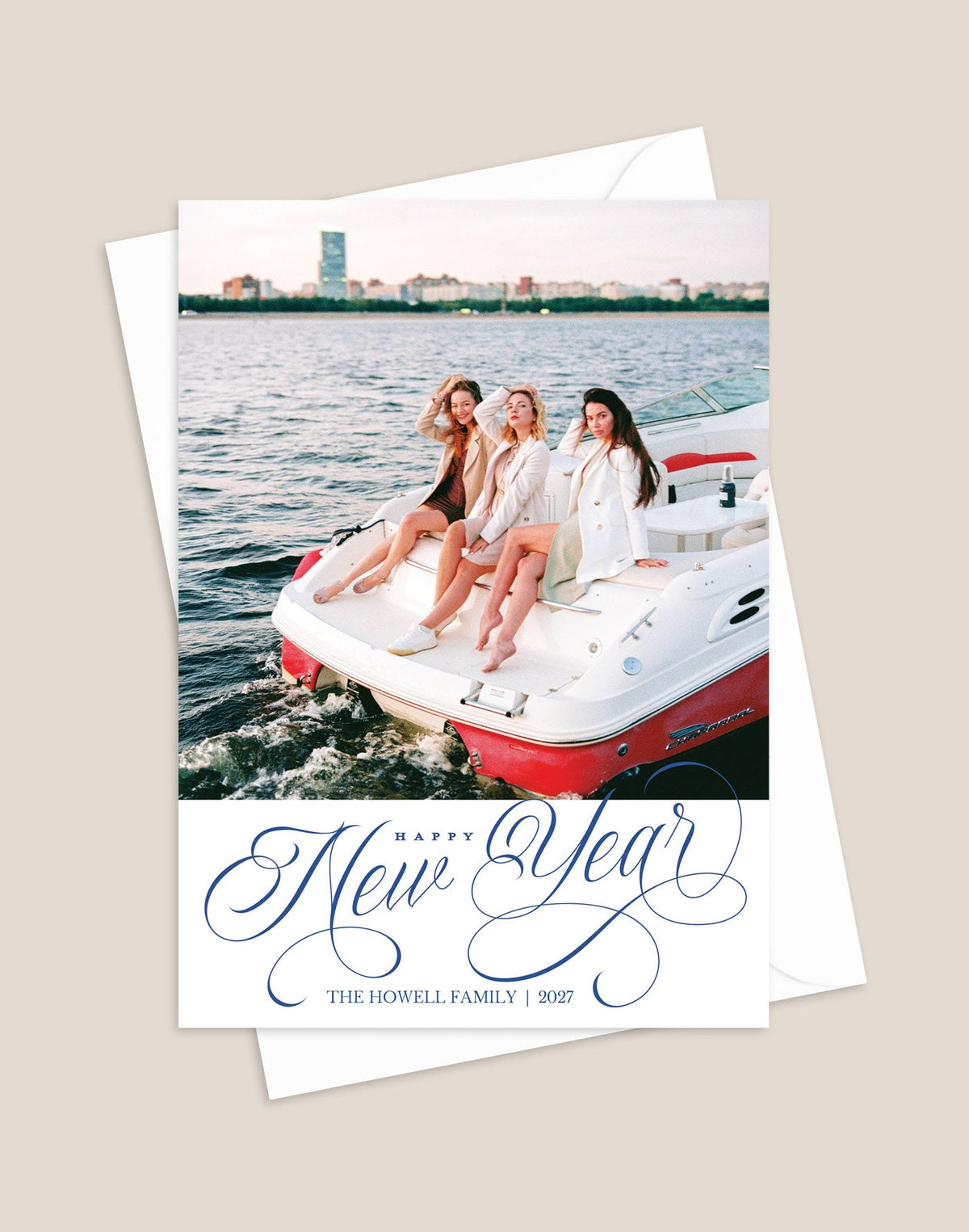 New Year Flourish Holiday Photo Card
