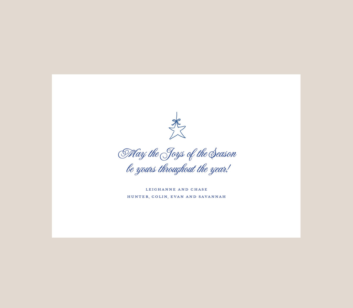 Photo Collage Navy & Gold Folded Holiday Card