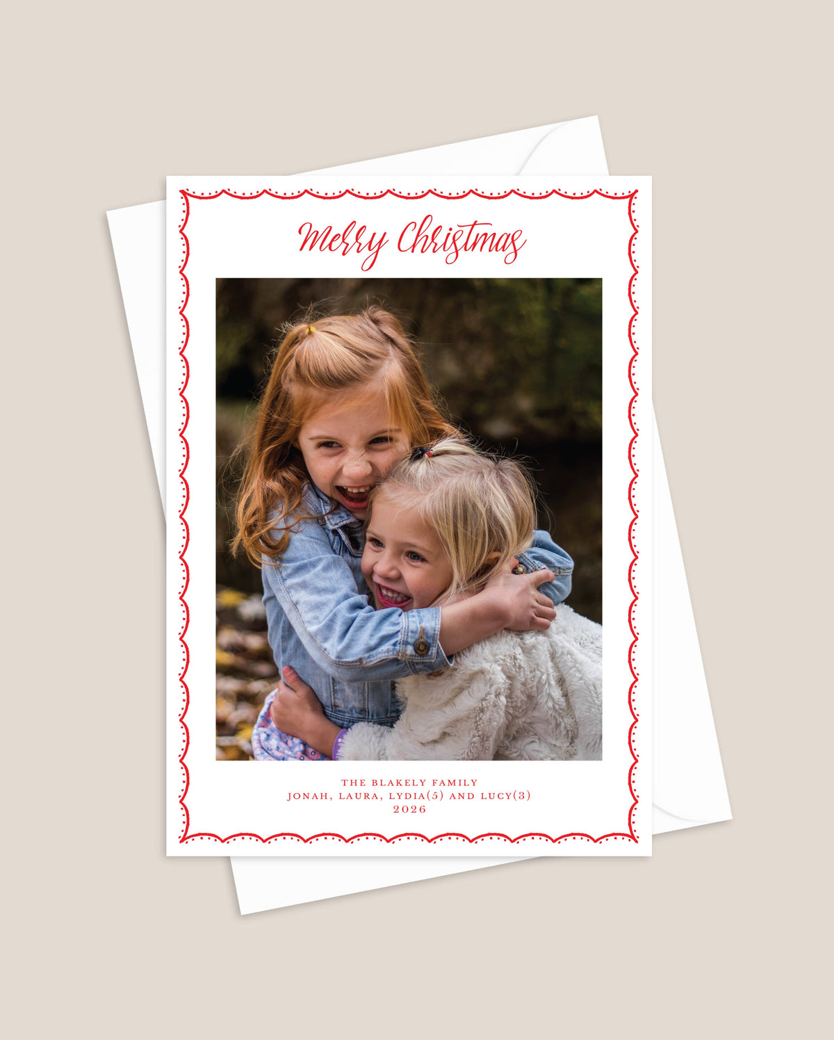 Scalloped Border Holiday Card