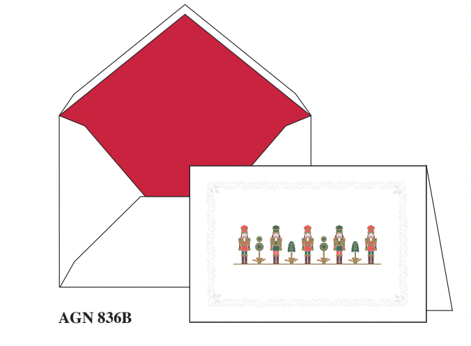 Lined Nutcracker Holiday Cards