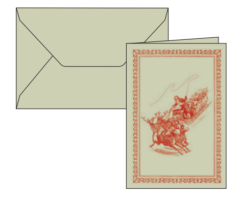 Santa Sleigh Vintage Letterpress
