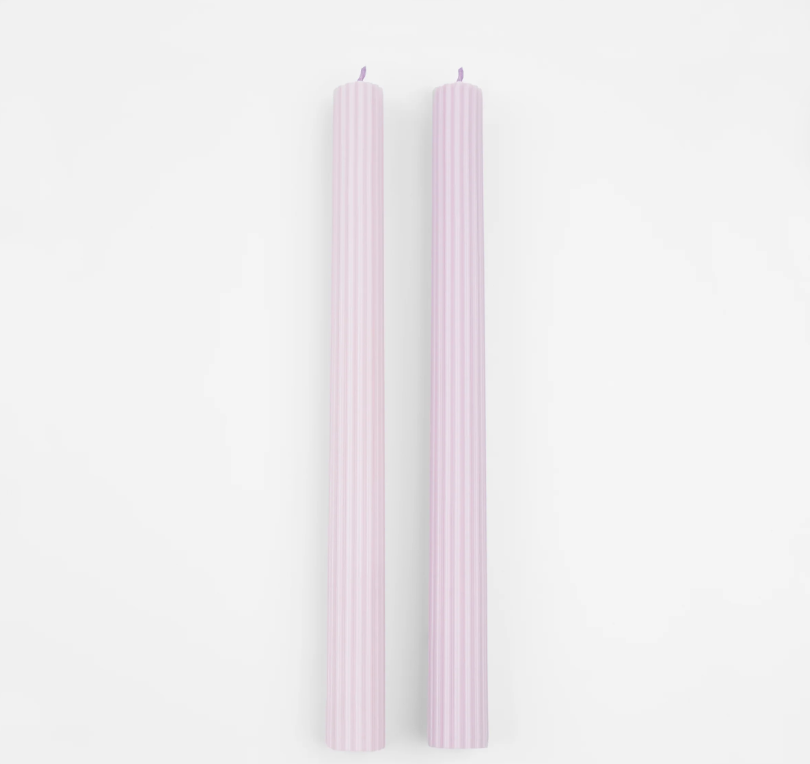 Dusty Lilac Table Candles - Set of 2