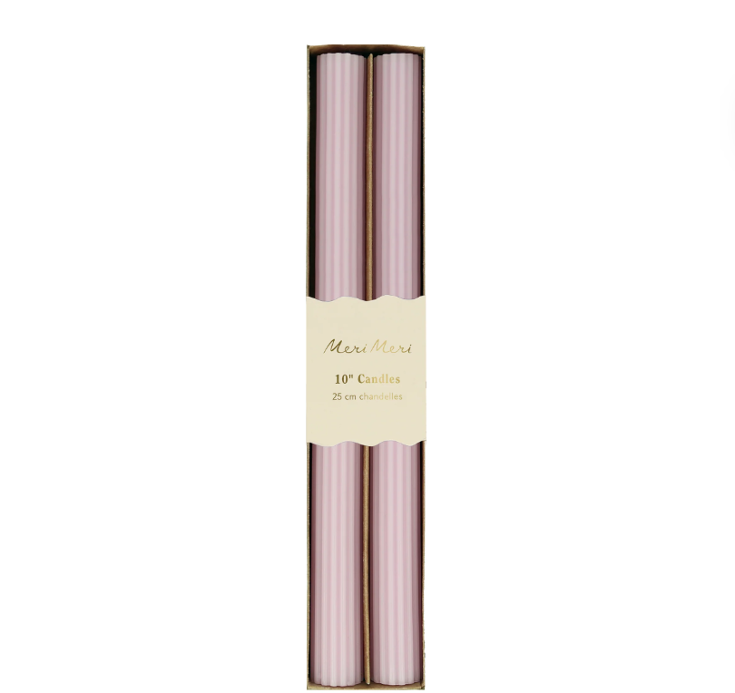 Dusty Lilac Table Candles - Set of 2