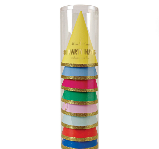 Multicolor Party Hats - Set of 8