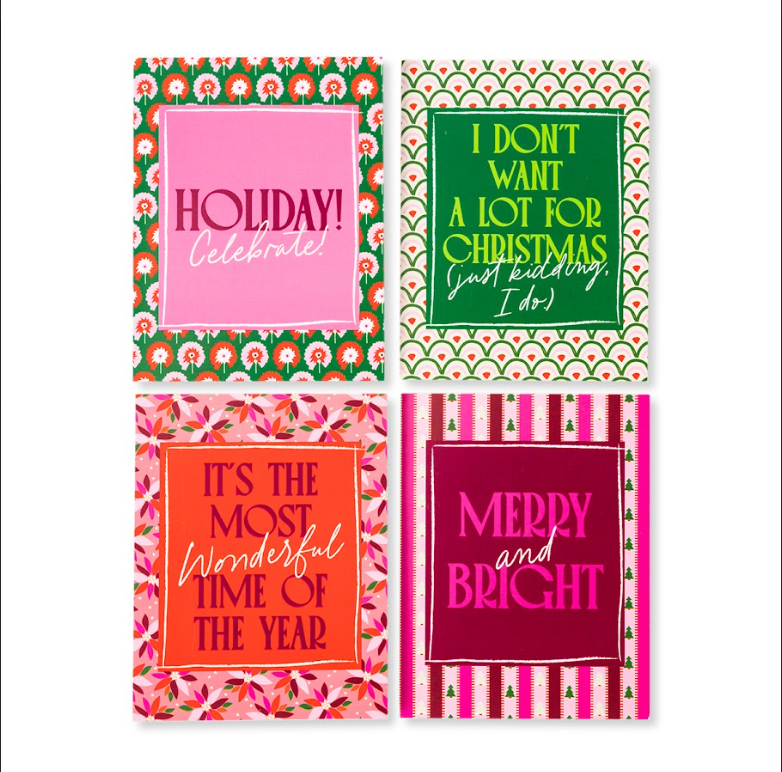 bright patterned holiday stationary