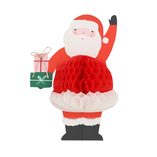 Meri Meri Honeycomb Santa Stand-up Card