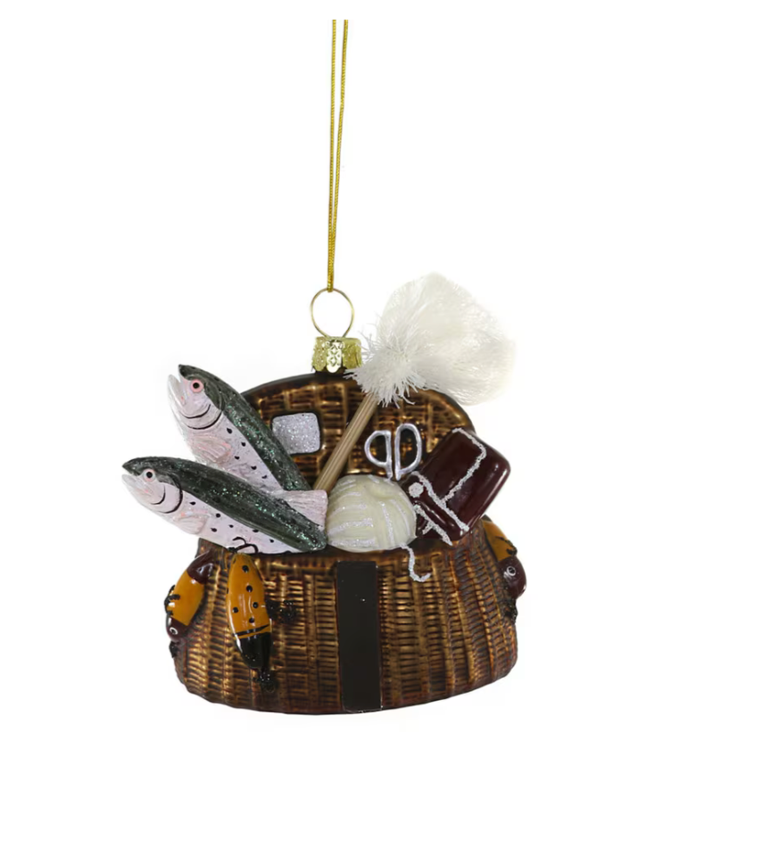 Vintage Fishing Creel Ornament