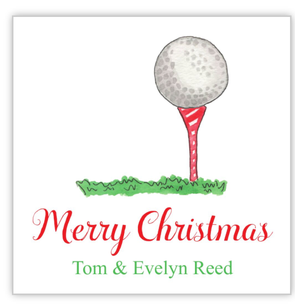 Golf Tee Christmas Stickers