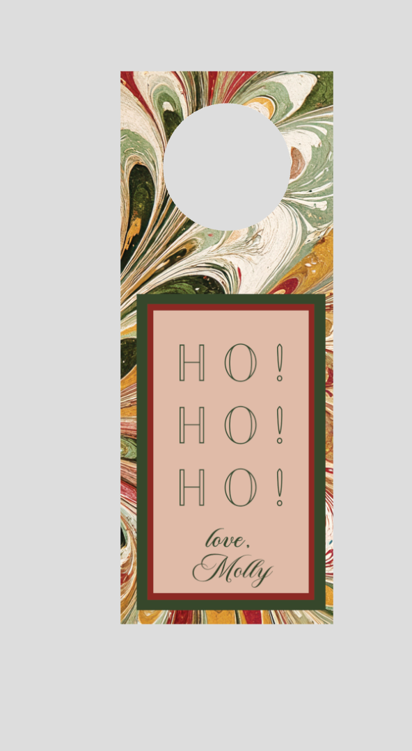 Holiday Marble HO HO HO Bottle Tags