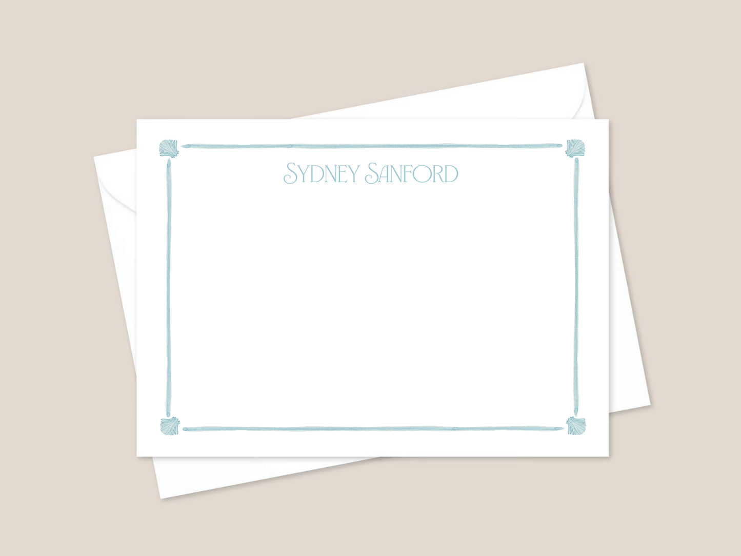 blue seashell stationary