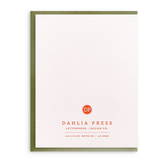 Dahlia Press - Olive The Things, Letterpress Friendship Greeting Card