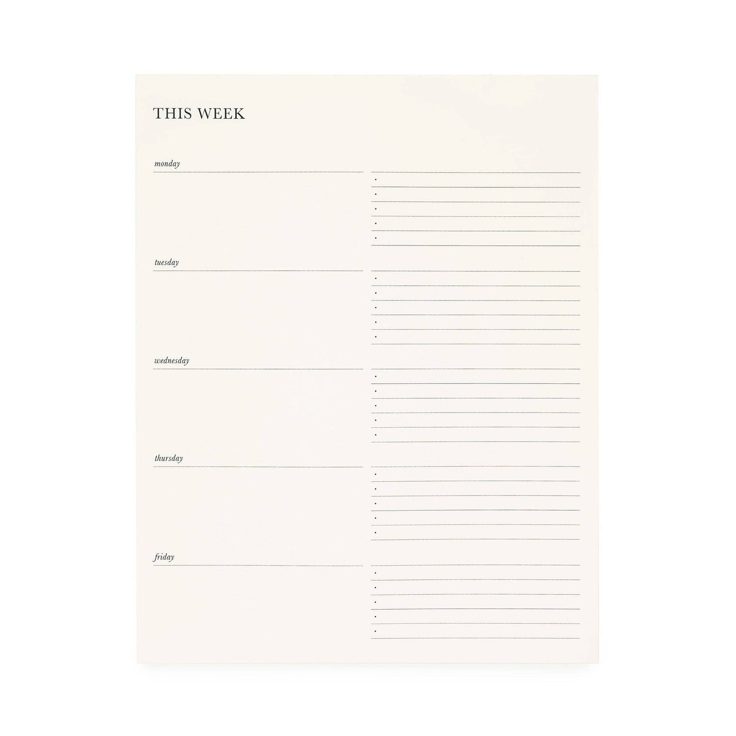 Cream Weekly Pad