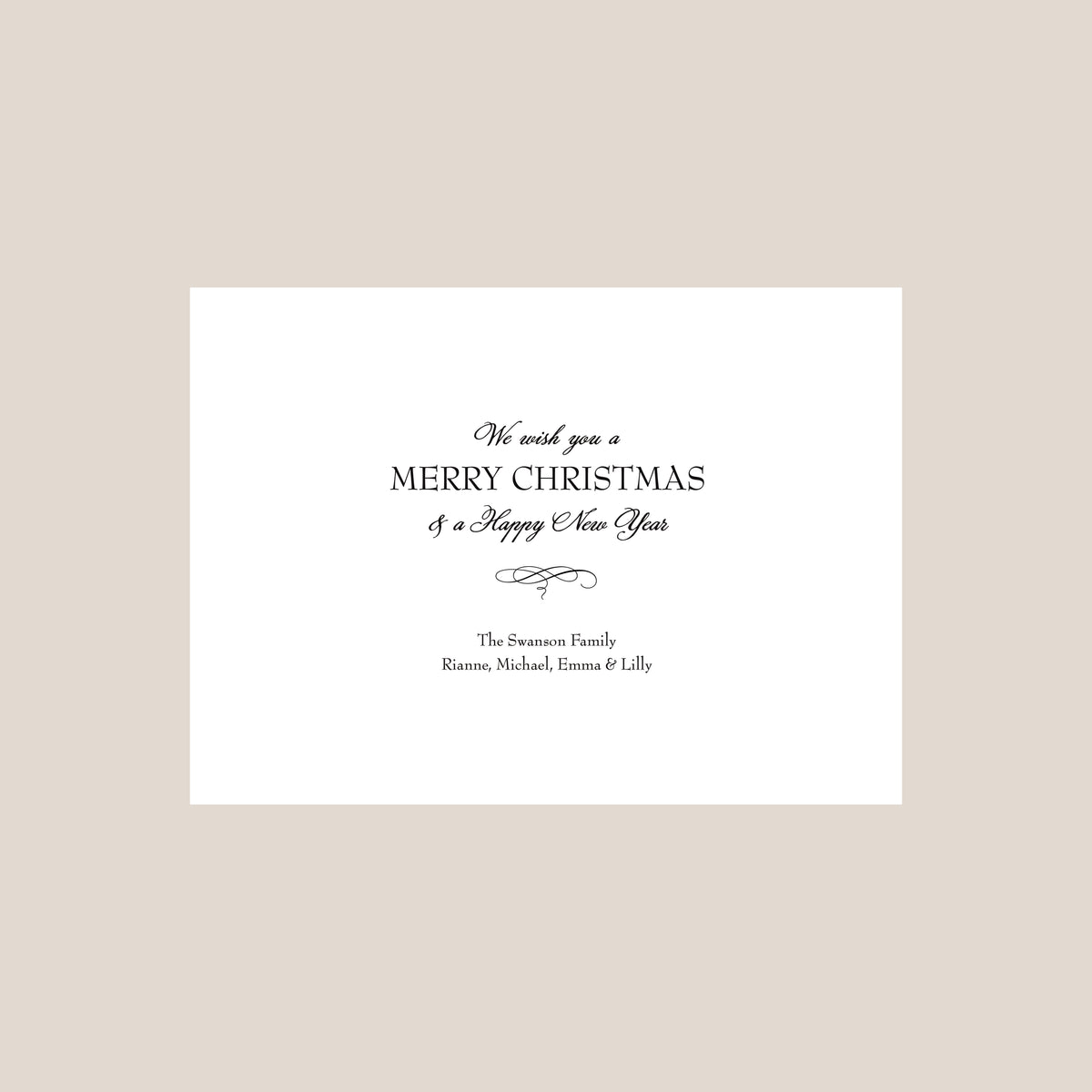 Holiday Elegance Red Card Folded Holiday Card