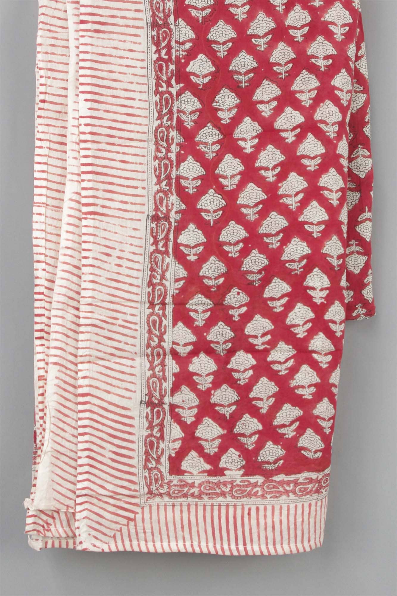 Red White Floral Buti- Beach Coverup Sarong Pareo
