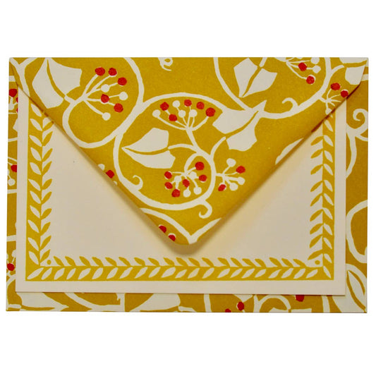 Ivy Piccalilli and Cranberry Set of Notecards and Envelopes