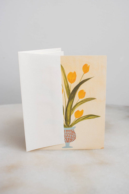 Yellow Tulip Vase Card