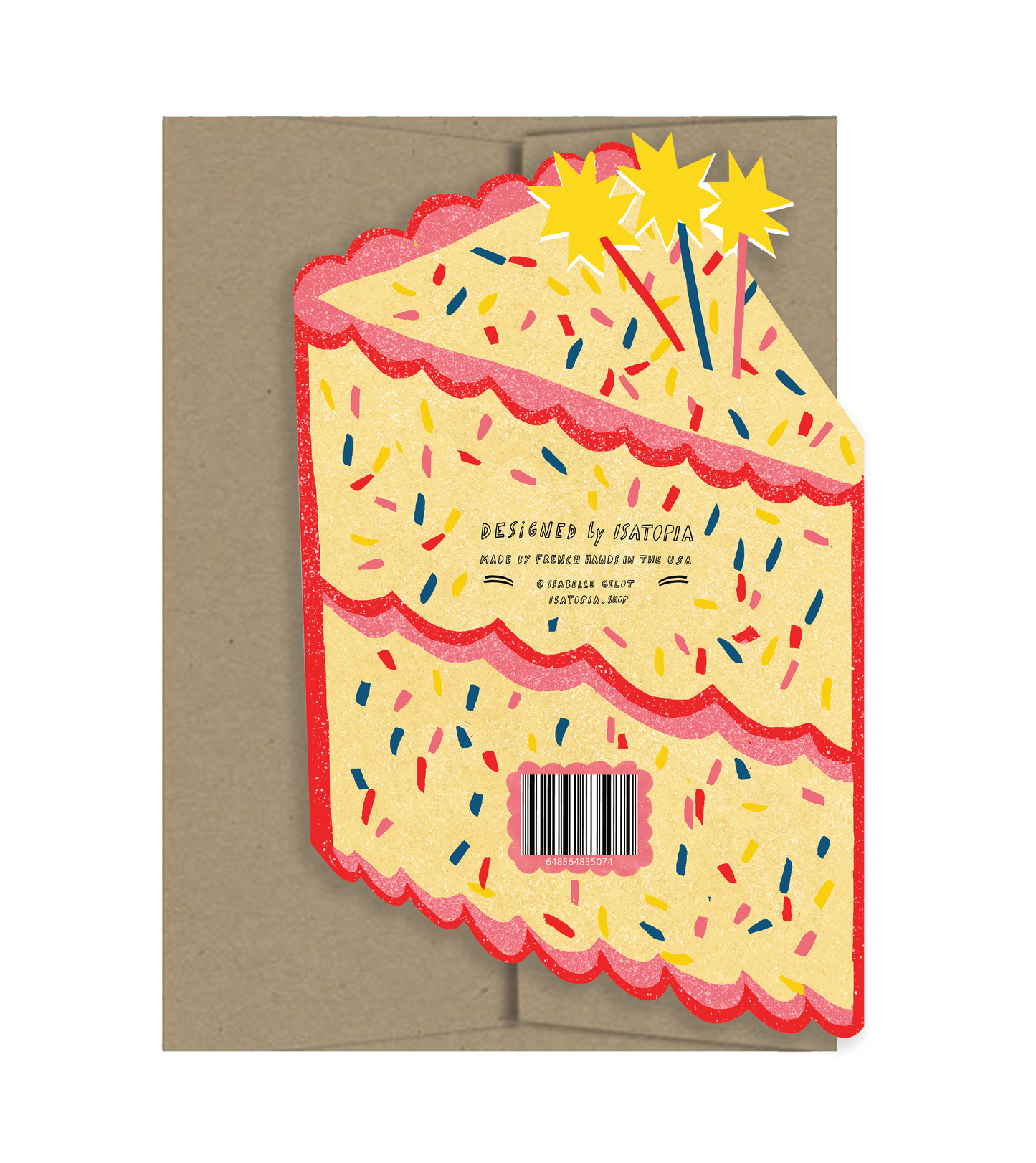 Isatopia - Birthday Star Cake - Die Cut Card