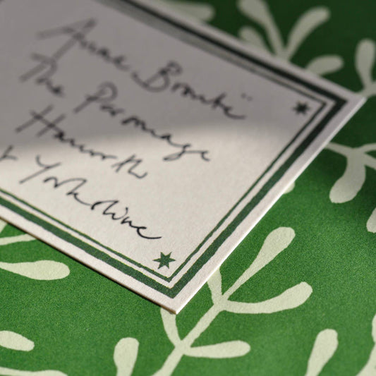 10 Large Self-Adhesive Labels with Pea Green Border