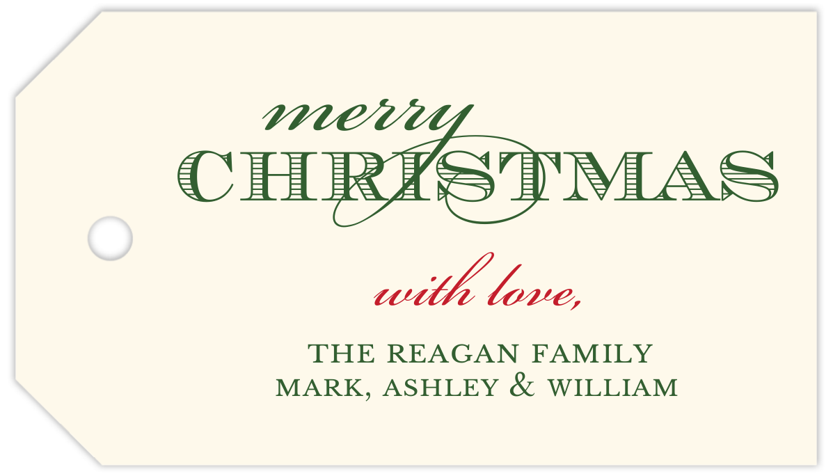 Traditional Christmas Gift Tag With String