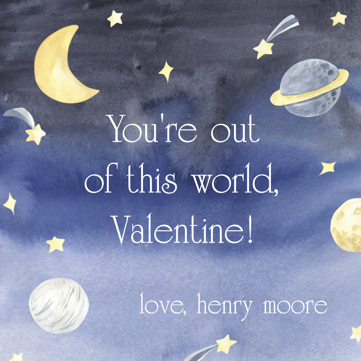 space valentines gift tags