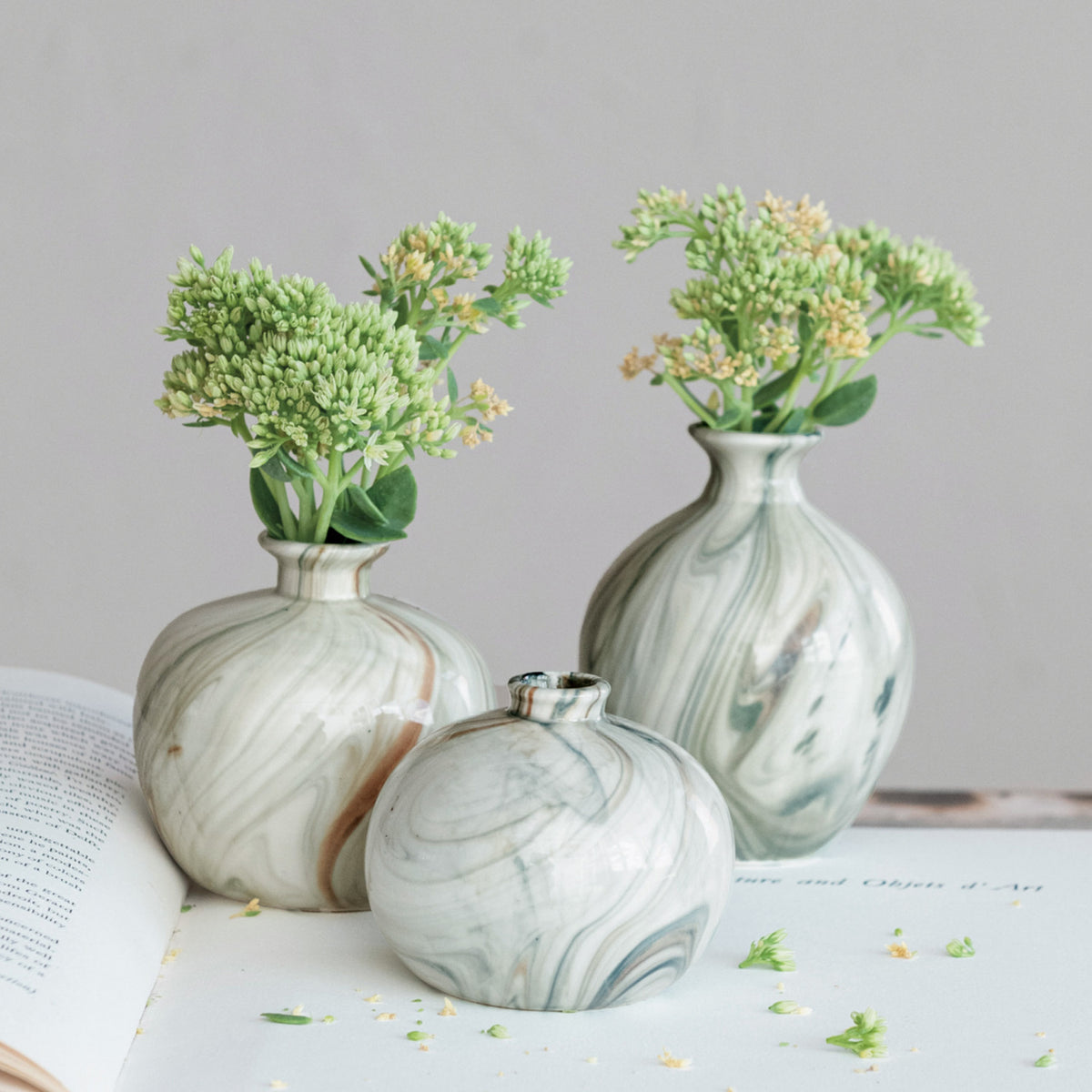 Marbled Stoneware Vases