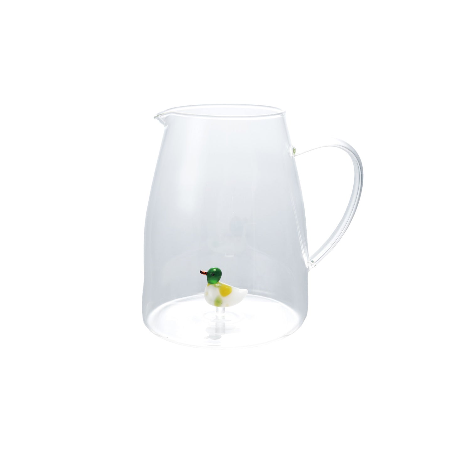 7.5" Glass Pitcher w Duck Inside