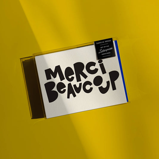 Dahlia Press - Merci Beaucoup, Letterpress Thank You Greeting Card