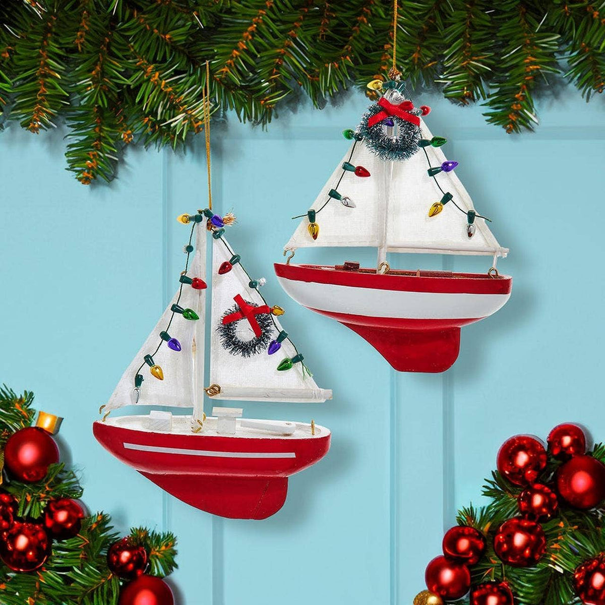 Red Festive Sailboat