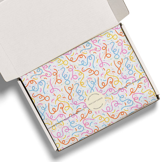 Red Cap Cards - Confetti tissue paper