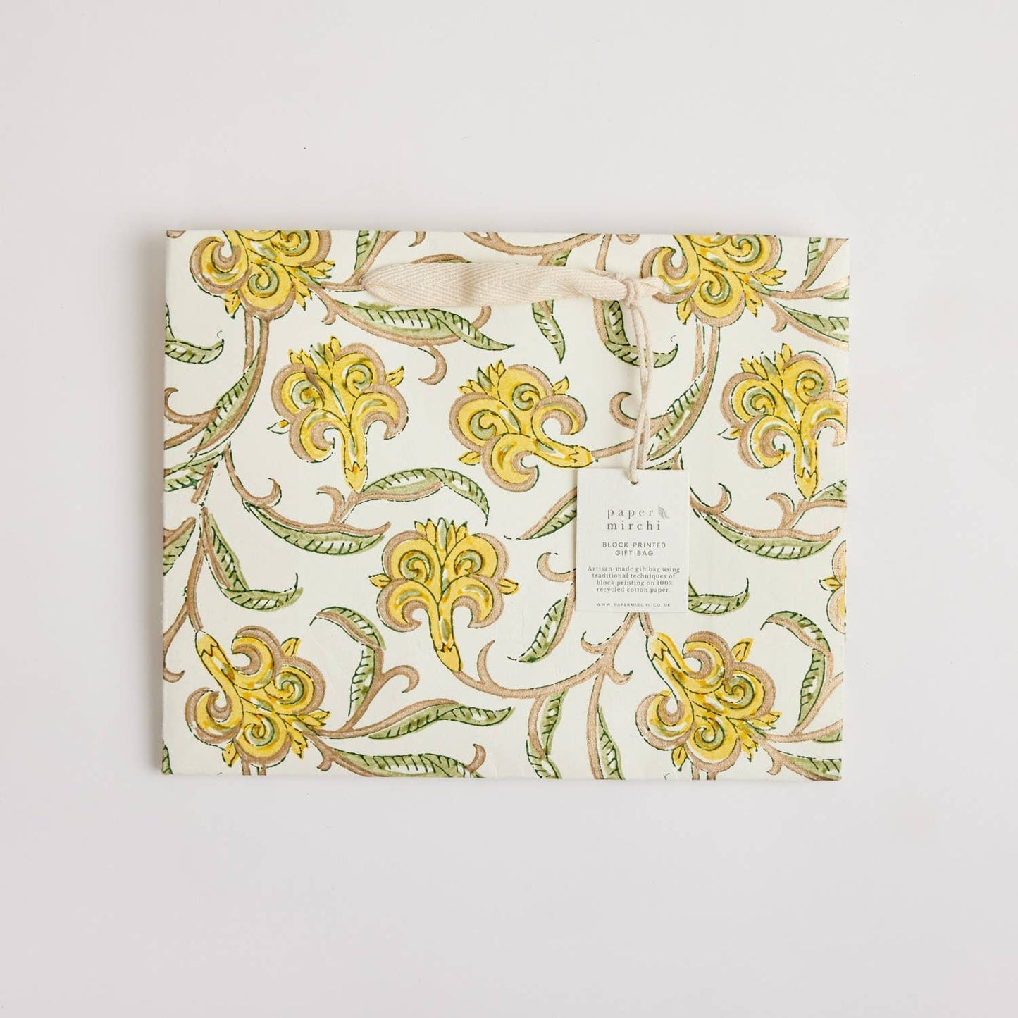 Sunshine Medium Hand Block Printed Gift Bag