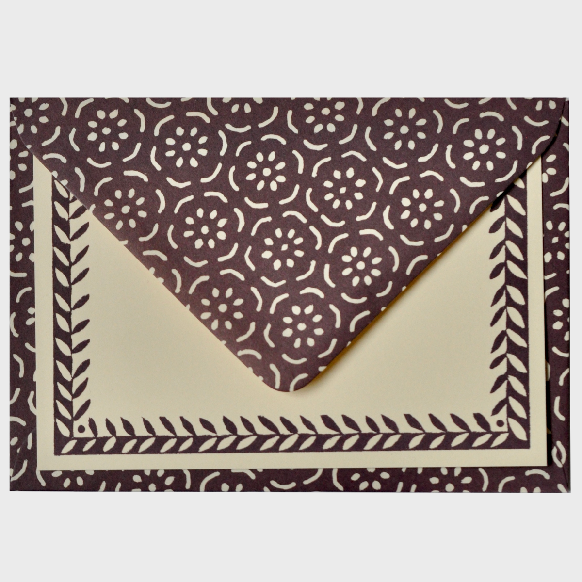 Small Pear Halves Elderberry Set of Notecards and Envelopes