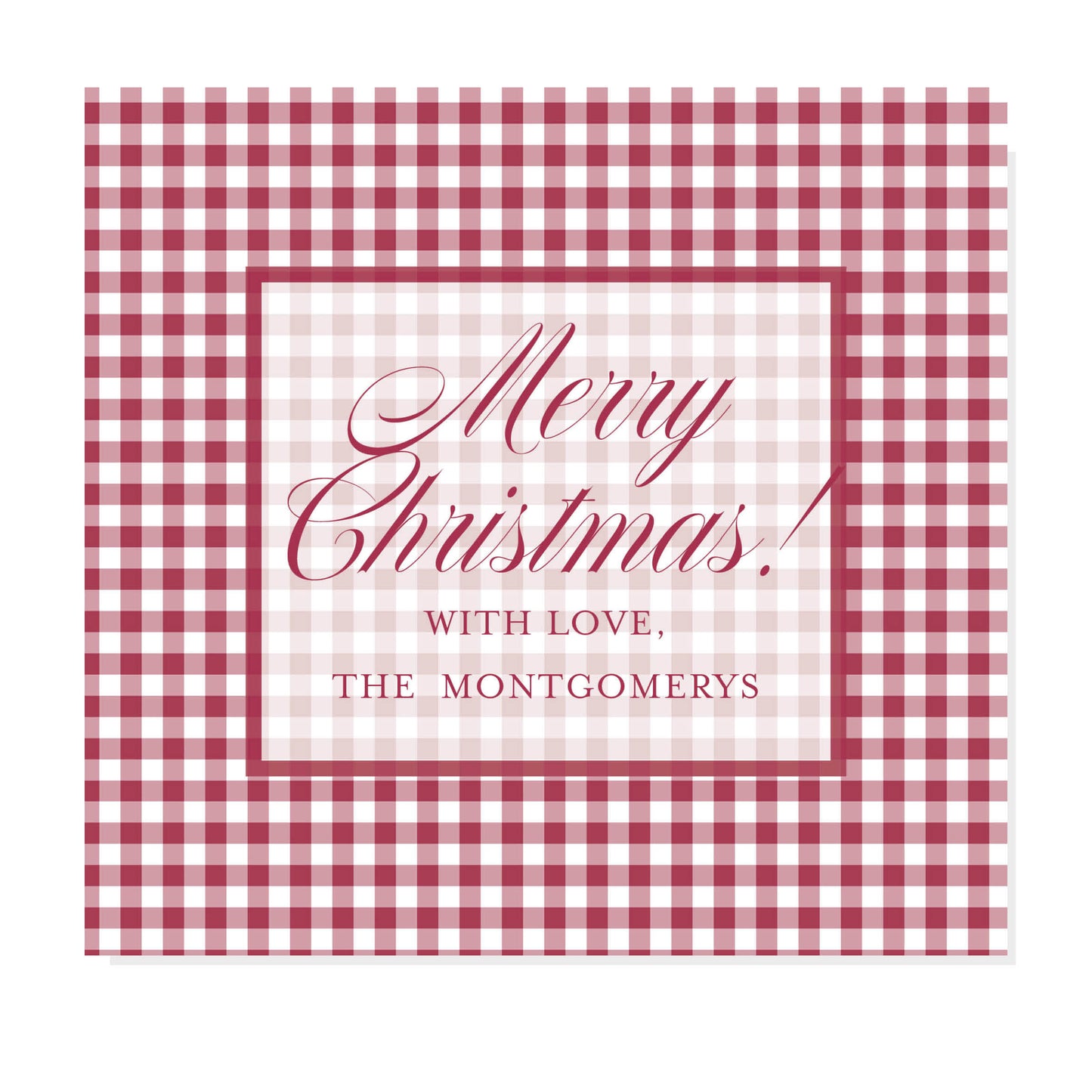 Gingham Christmas Enclosure Card