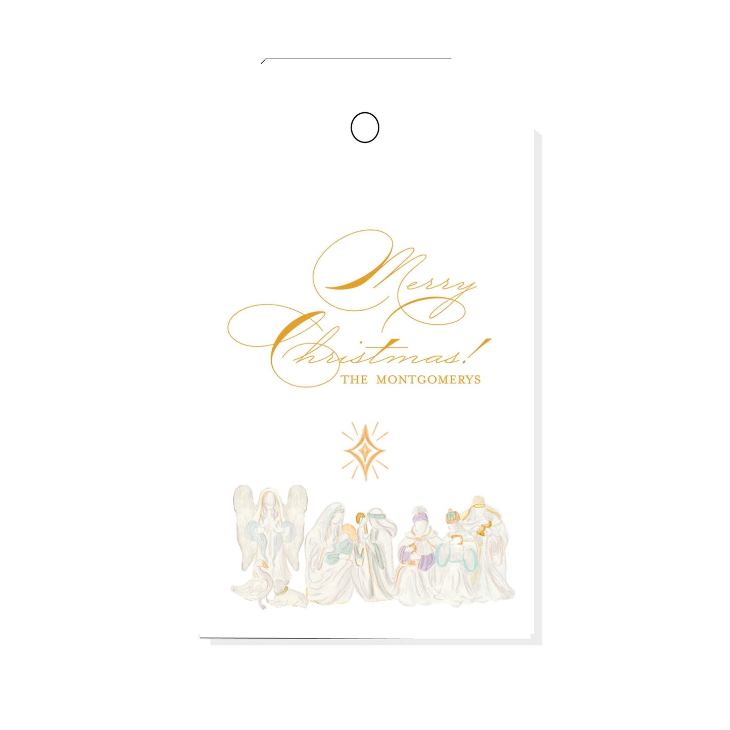 Manger Scene Gift Tags with String