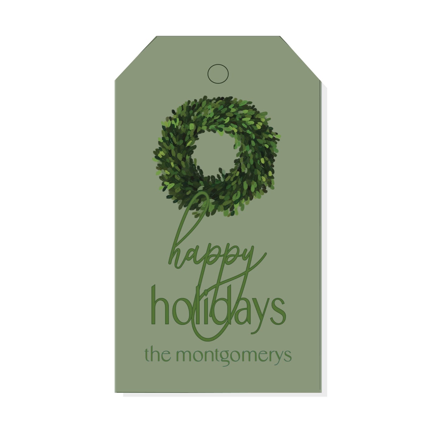 Wreath Gift Tag with String