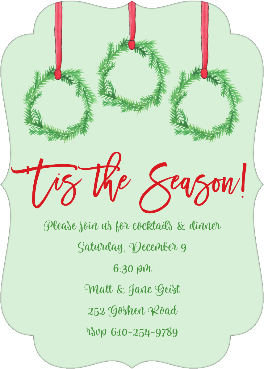 Holiday Wreaths Invitation
