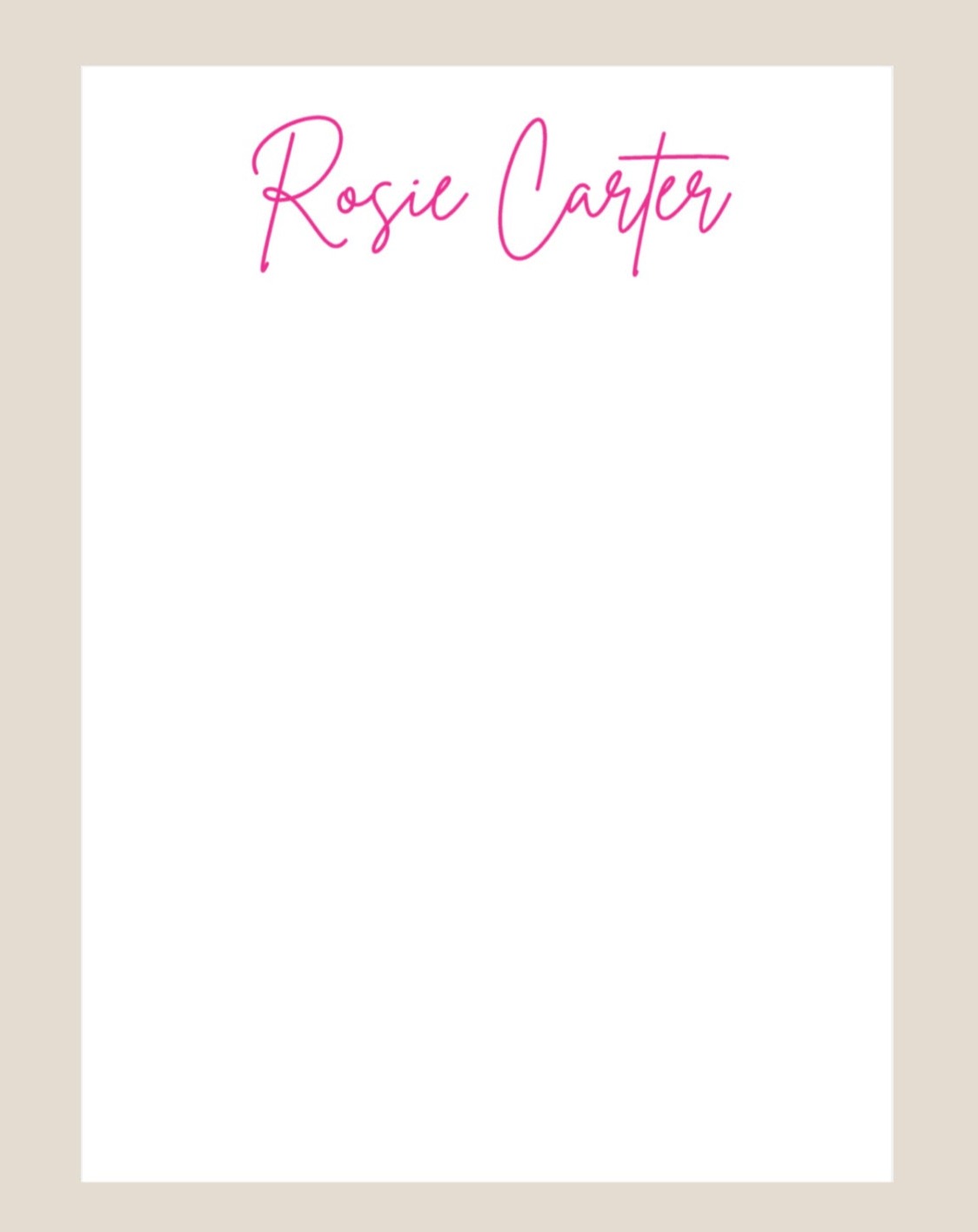 Rosie custom notepad