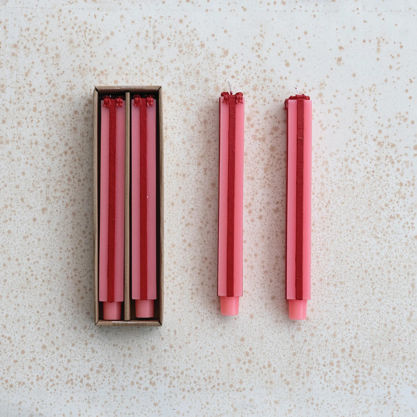 Pink & Red Taper Candles